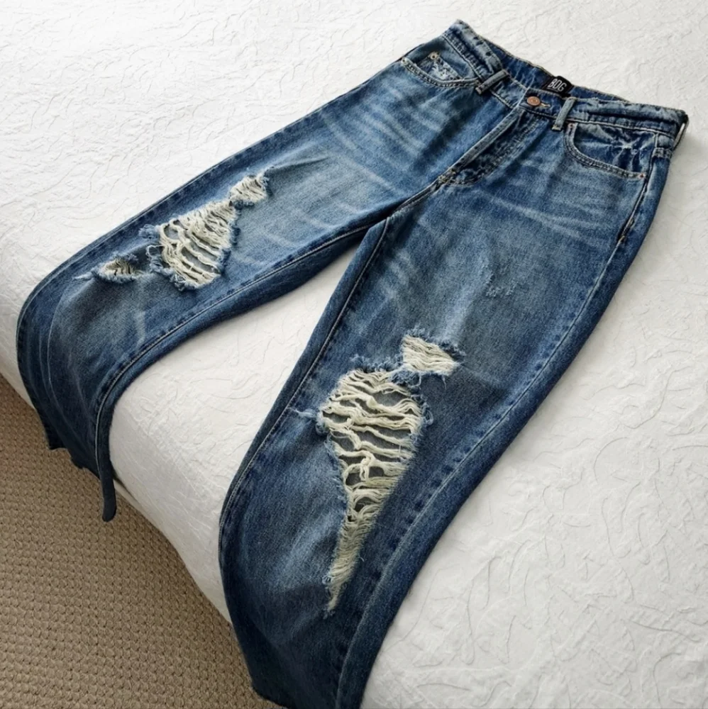BDG Urban Outfitters Slim Straight High Waisted Cutoff Hem Ankle Jeans, Size 27 - Picture 13 of 16
